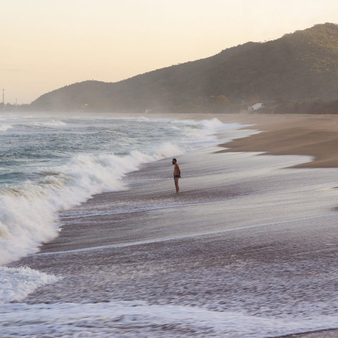 Imagem representativa: Nas areias de Floripa - Praia da Armação | Conheça Agora